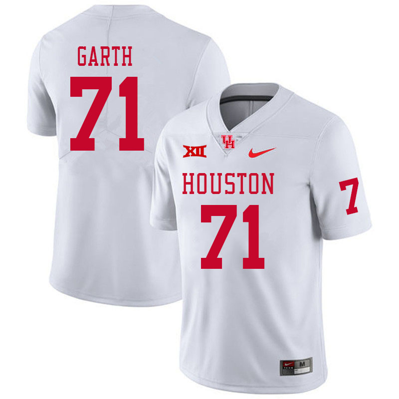 Men #71 Jaylen Garth Houston Cougars Big 12 XII College Football Jerseys Stitched-White - Click Image to Close